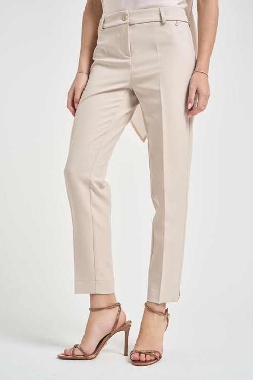 Pantalone donna a sigaretta sabbia - 2