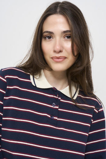 Polo donna a righe manica lunga - 3