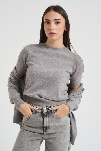 Set cardigan donna e t-shirt grigio - 6