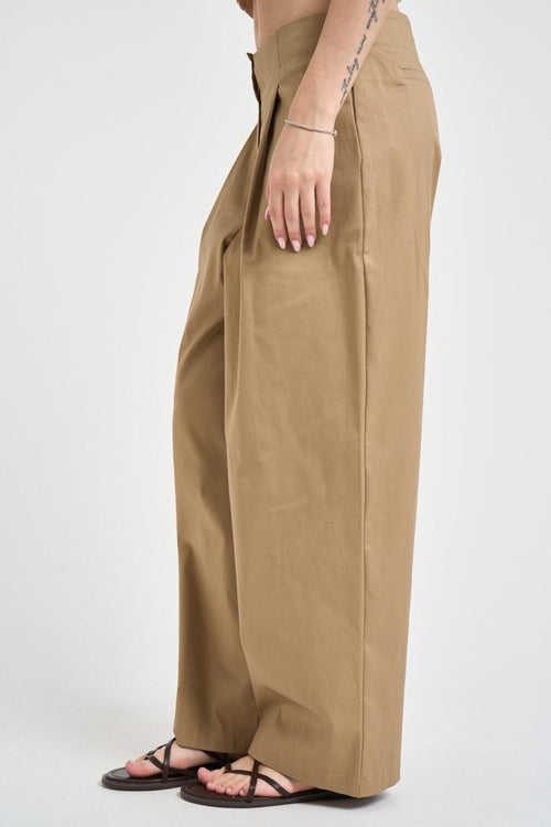 Pantalone donna carrot fit cammello - 2