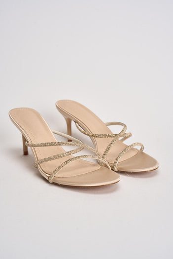 Sandali donna con strass oro - 3