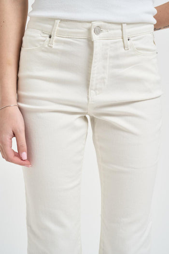 Jeans donna dritto in denim bianco - 5