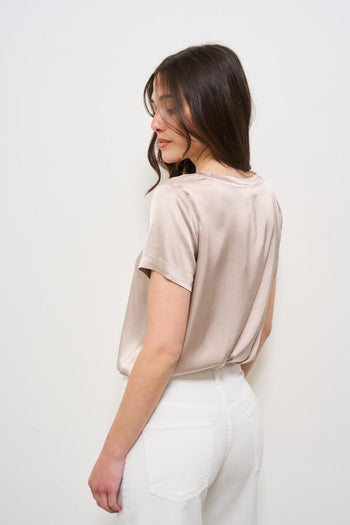 T-shirt donna girocollo tortora - 3