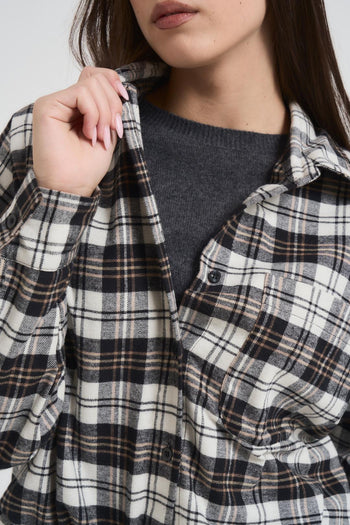 Camicia donna a quadri nera - 4