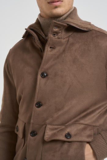 Giubbotto uomo in suede marrone - 3