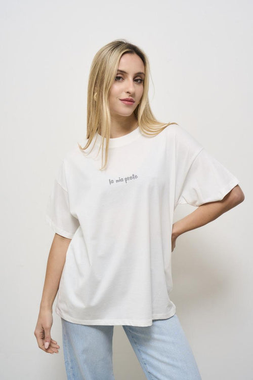 Women's white crew neck t-shirt