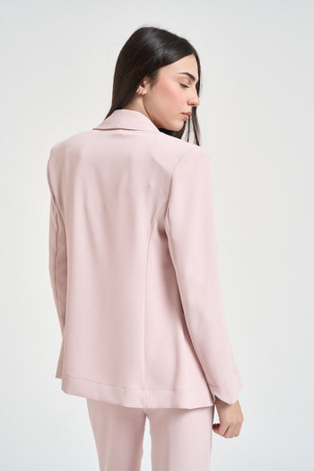 Completo donna monopetto rosa pastello - 3