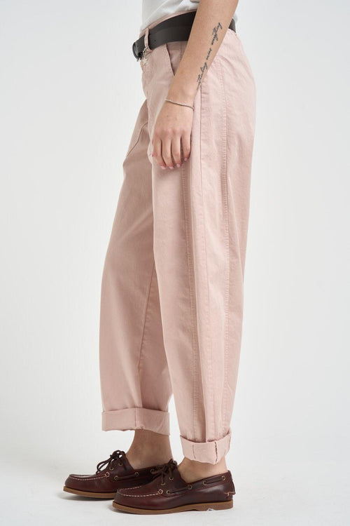 Pantalone donna carrot fit rosa cipria - 2