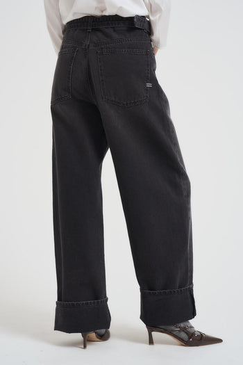 Jeans donna nero ampio - 5