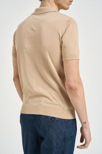 Polo uomo in maglia beige - 3