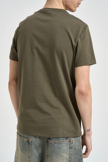 T-shirt uomo girocollo verde militare - 4