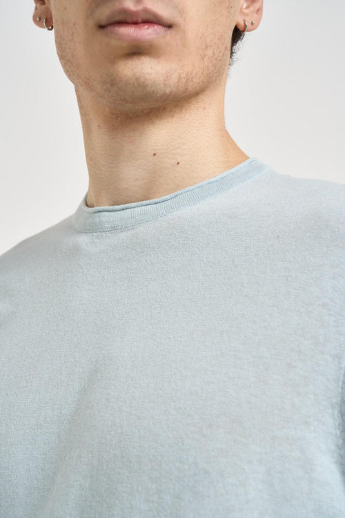 T-shirt uomo in maglia celeste chiaro<BR/> - 2