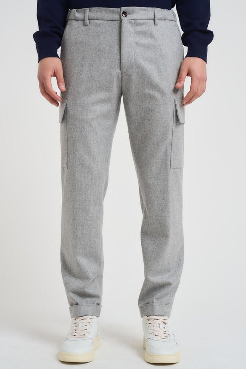 Pantalone uomo cargo grigio chiaro