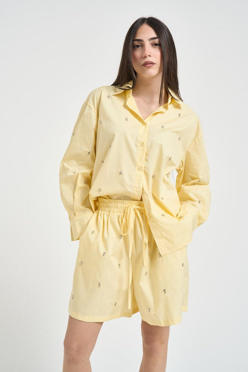 Completo donna con strass giallo