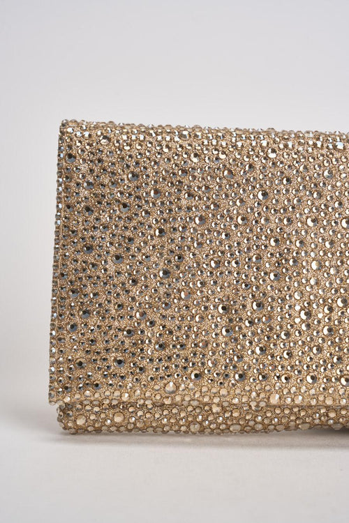 Pochette donna con strass oro - 2