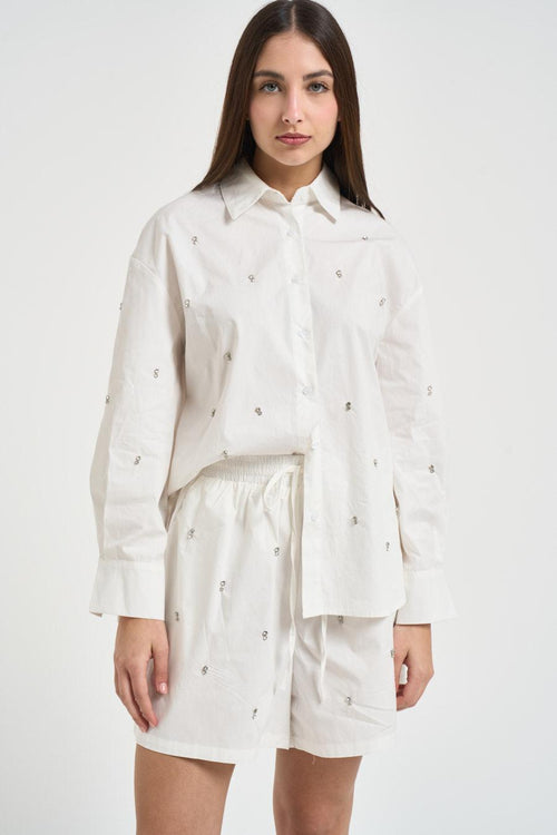 Completo donna con strass bianco