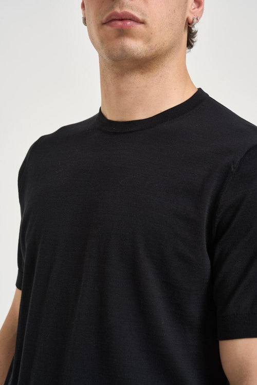 T-shirt uomo in maglia nera - 2