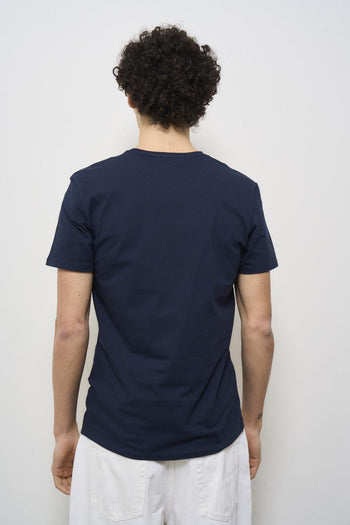 Men's blue crew neck t-shirt - 4