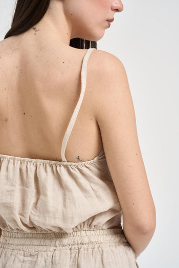 Top donna in lino ecru - 5