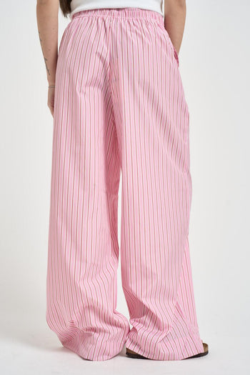 Pantalone donna a righe multicolor rosa - 4