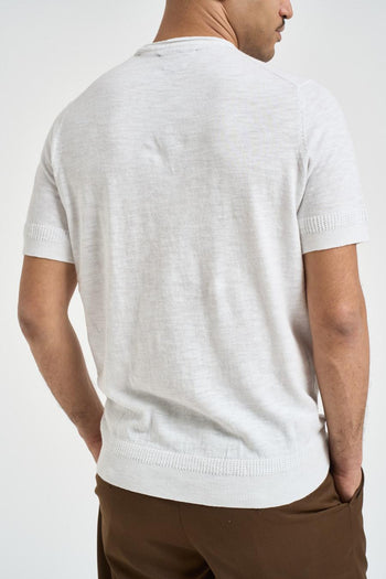 T-shirt uomo in maglia bianca - 4