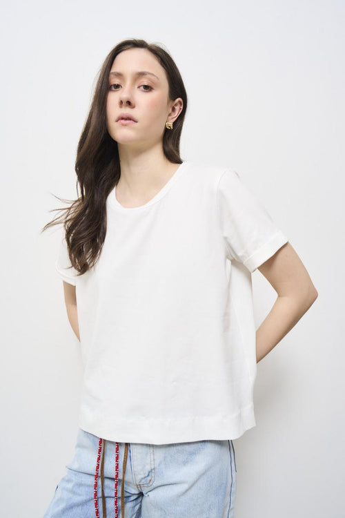 T-shirt donna girocollo bianca