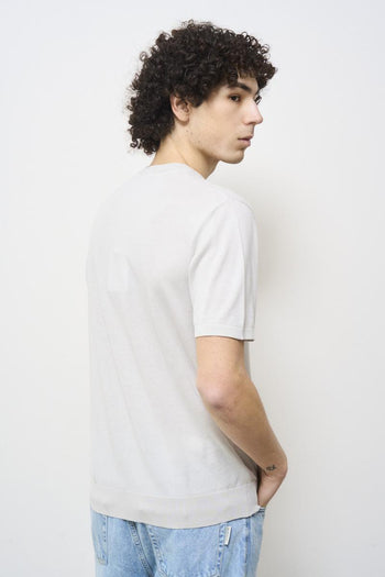 T-shirt uomo in maglia grigio perla - 5