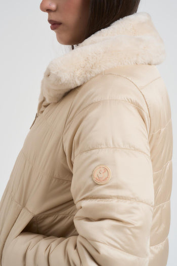 Ecopelliccia donna corta panna - 9