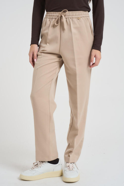 Pantalone donna a sigaretta beige - 2
