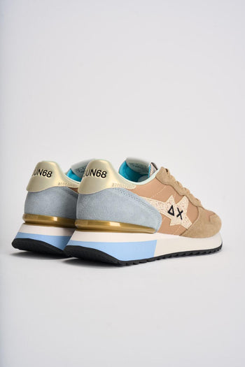 Sneakers donna suede cammello e beige - 7