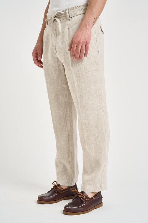 Pantalone uomo in lino beige - 2