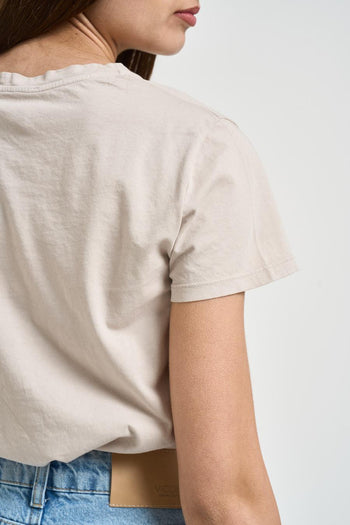 T-shirt donna girocollo sabbia - 4