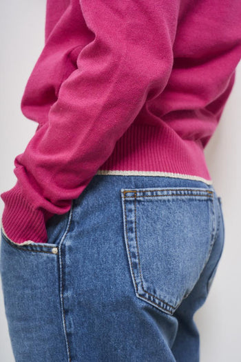 Maglia donna girocollo rosa - 5