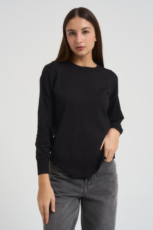 Maglia donna girocollo nera