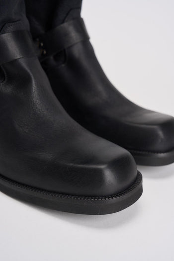 Stivale biker nero in pelle invecchiata - 4