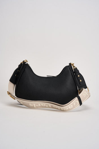 Borsa donna a tracolla in ecopelle nera - 5