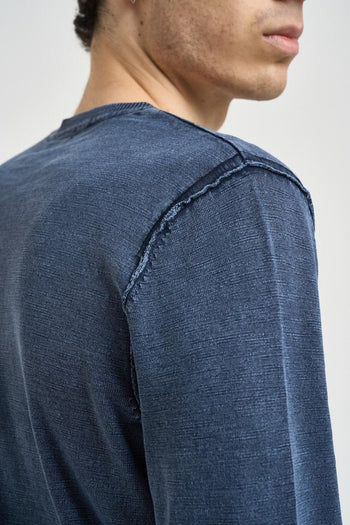 Maglia uomo effetto mélange blu - 5