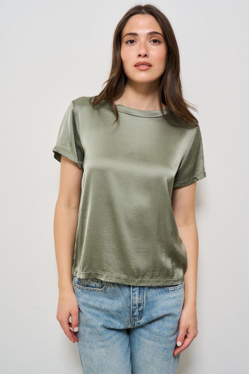T-shirt donna satinata verde