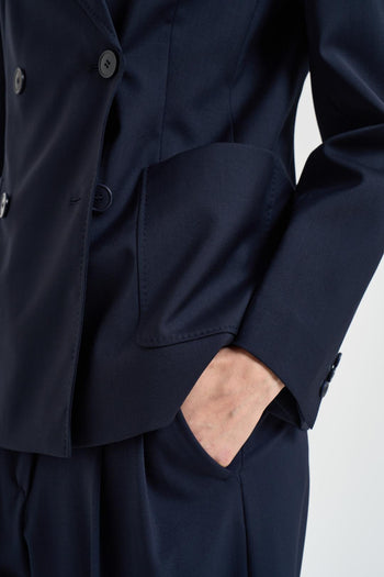 Blazer donna doppiopetto blu navy - 5