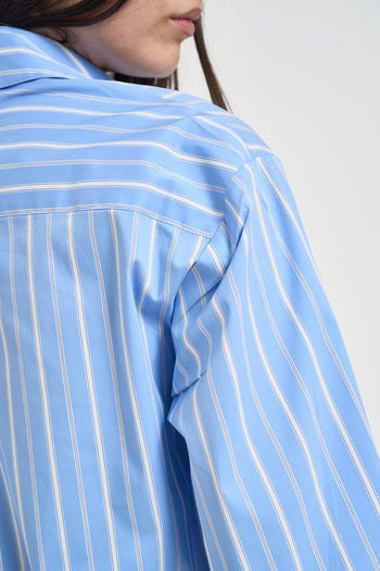 Camicia donna manica a tre quarti celeste - 6