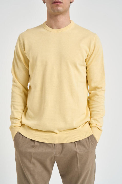 Maglia uomo girocollo giallo pastello - 1