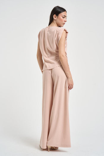 Abito con blusa e pantalone rosa cipria - 6