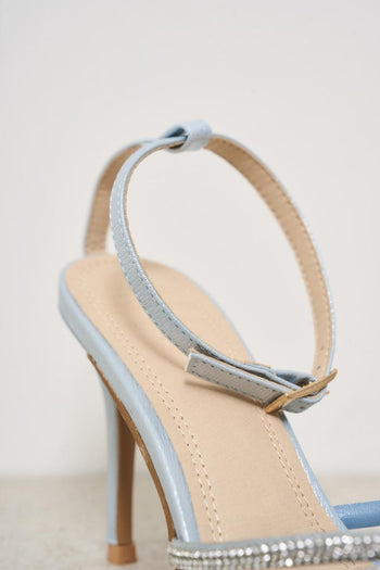 Light blue heel shoe with rhinestones - 4
