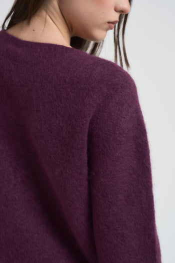 Maglia donna scollo a barca melanzana - 4