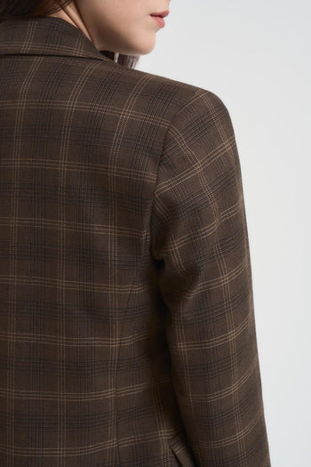 Giacca check doppiopetto donna moro - 6
