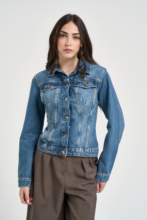 Giacca donna in denim blu