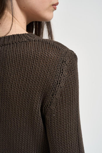 Maglia donna girocollo marrone - 5