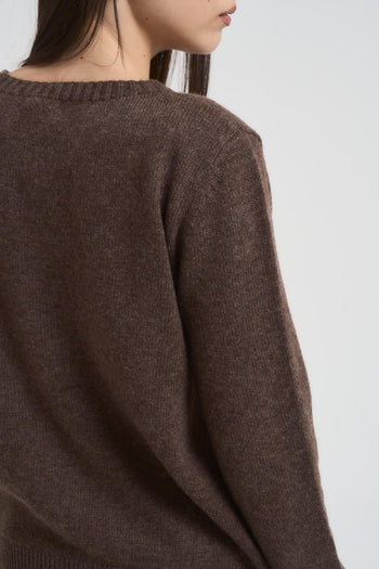 Maglia donna girocollo marrone - 4