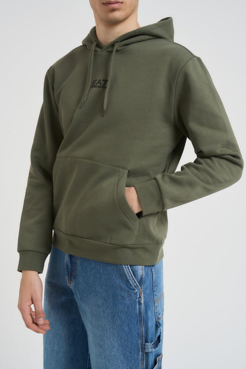 Felpa uomo con cappuccio verde