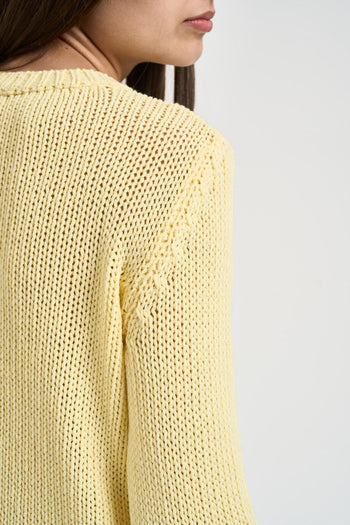 Maglia donna girocollo in cotone gialla - 4